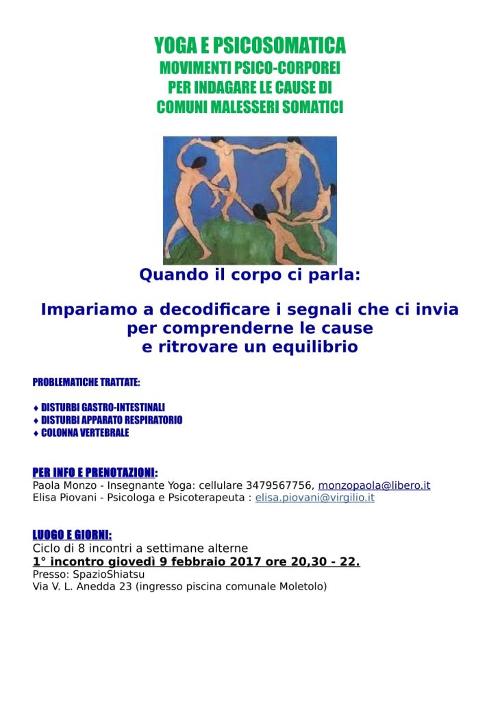 Corso di yoga e psicosomatica 2017