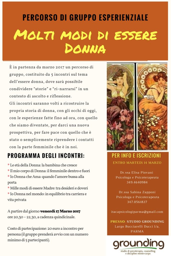 Percorso di gruppo esperienziale: Molti modi di essere donna