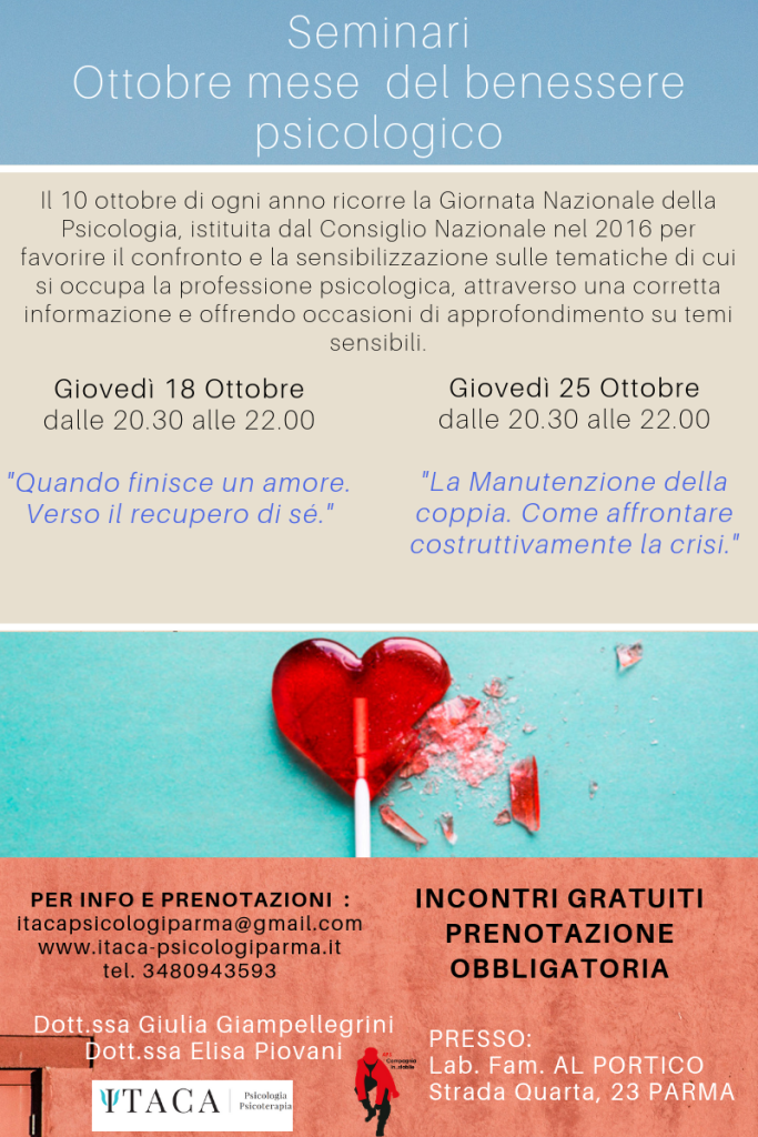 seminari gratuiti 18 Ottobre e 25 Ottobre